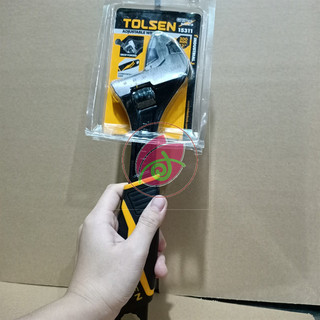 Mỏ lết cán nhựa đen tolsen 300mm - 12" 15311