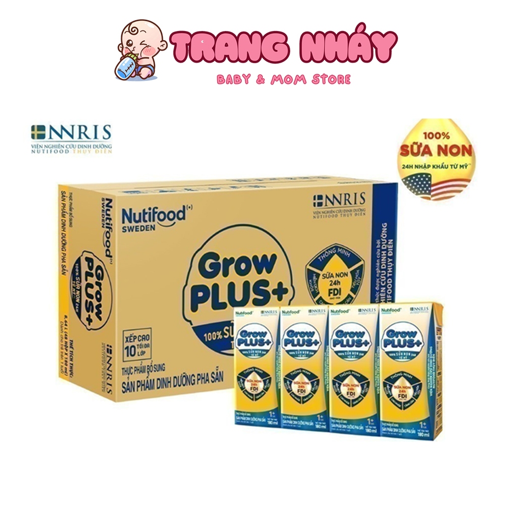 Thùng Sữa Bột Pha Sẵn GrowPLUS+ Vàng (Sữa Non Tăng Đề Kháng) 110ml/180ml -(48 Hộp ) ./