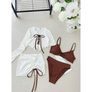 HOZO SET | Set áo bikini ren 4 món