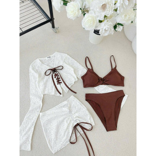 HOZO SET | Set áo bikini ren 4 món
