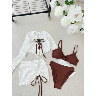 HOZO SET | Set áo bikini ren 4 món