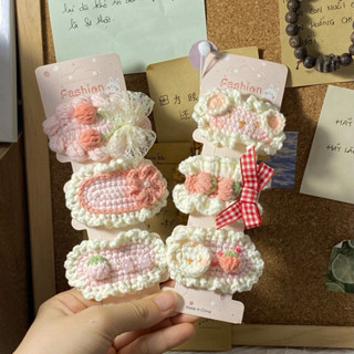 [Ảnh thật] Kẹp tóc handmade bằng len thủ công phong cách Hàn Quốc thích hợp đi chơi