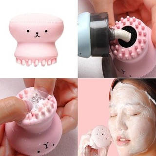 Dụng Cụ Rửa Mặt Bạch Tuộc Có Gai Massage Tạo Bọt Thông Minh Dịu Nhẹ Mềm Mại Cho Da