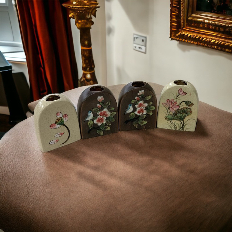 Bình hoa, lọ Hoa gốm sứ Bát Tràng trang trí phòng khách lọ cắm hoa Mini dáng dẹt cực đẹp - Lọ hoa đẹ