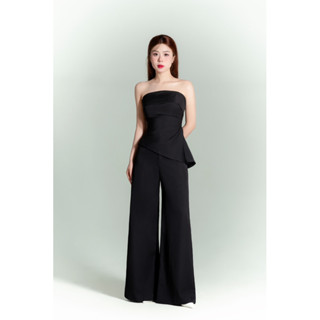 [EMO] Set cúp ngực xếp ly vạt chéo quần suông ống rộng