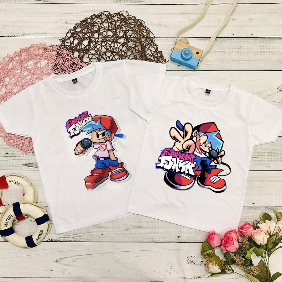 Áo thun trẻ em in hình Friday Night Funkin Boyfriend vải đẹp giá rẻ