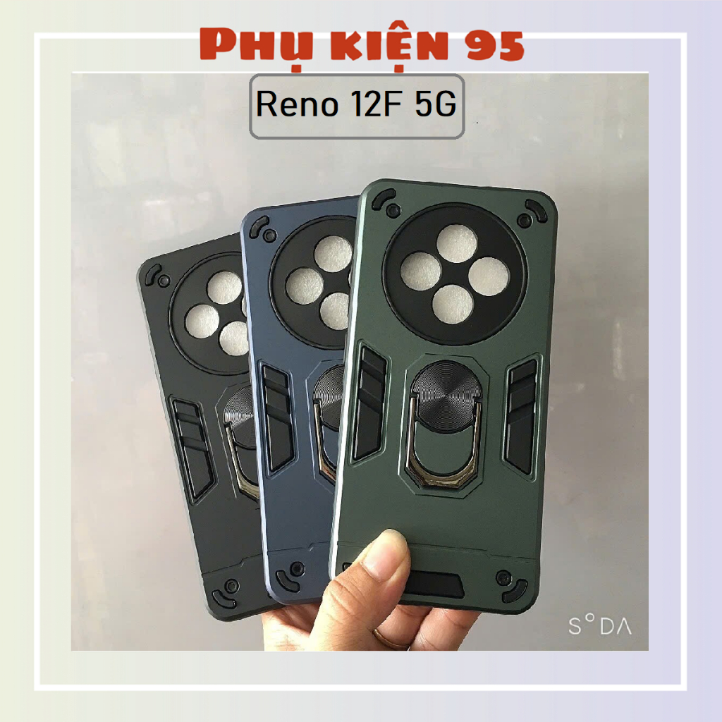 Ốp lưng Oppo Reno 12F 5G chống sốc kèm giá đỡ, chống va đập