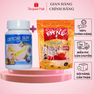Giảm Mỡ Bụng DETOXI SLIM 30 viên + Trà giảm cân Fitne tháiLan 30 Gói vị trà xanh  