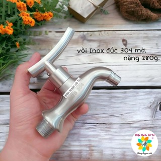 (INOX 304 xịn) Vòi hồ inox 304 đúc nặng 280g vòi rửa, vòi hồ máy giặt ren 21