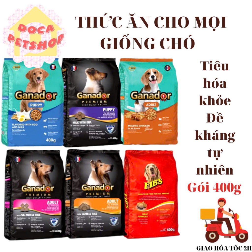 Thức ăn cho chó hạt Ganador nhiều vị 400g - Docapetshop