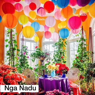Combo 150 đèn lồng giấy 20cm đủ màu trang trí trường học,mầm non,nhà cửa,văn phòng siêu thị,homestay