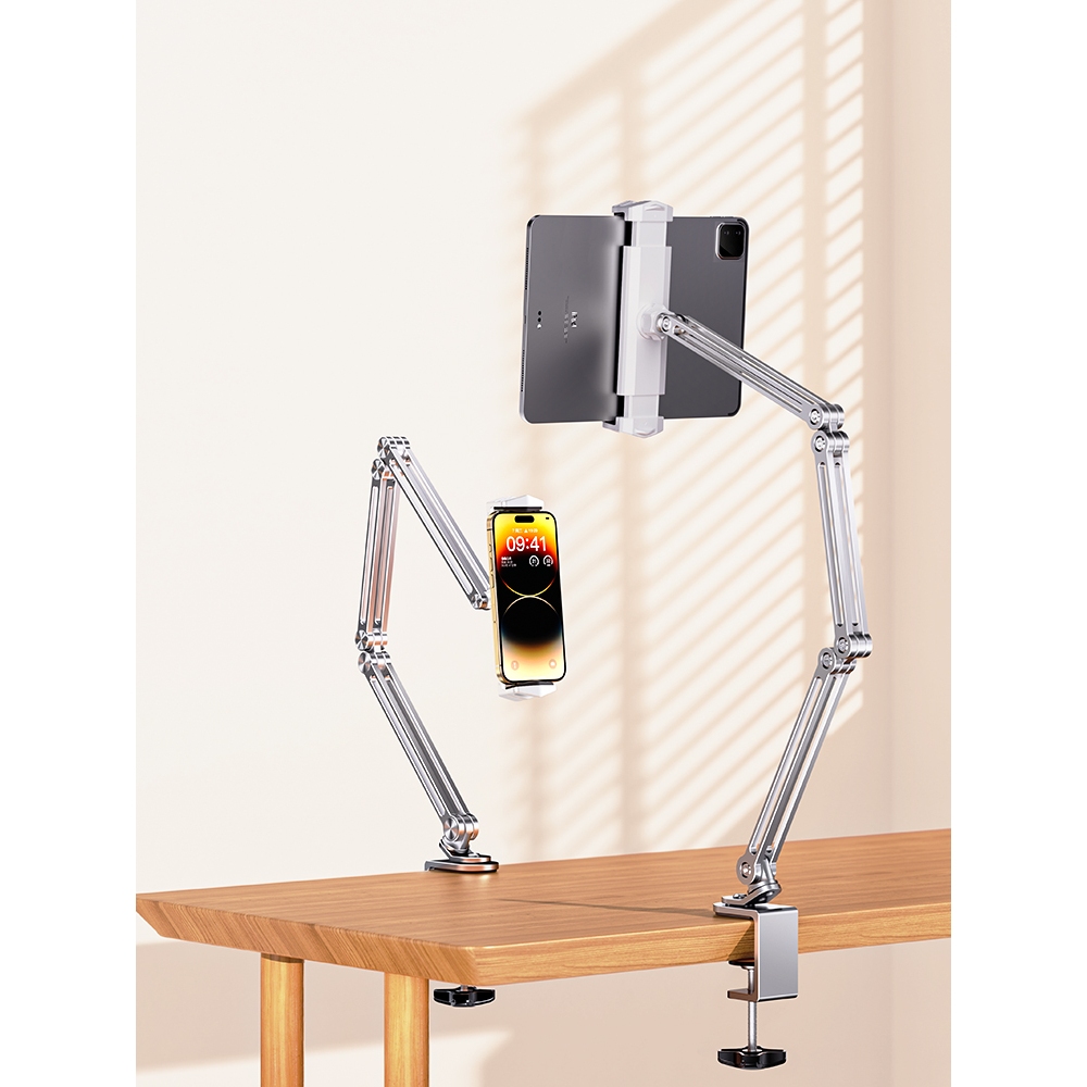 Giá kẹp kiêm tay arm nâng hạ ipad, tablet  DigiMix P67 cao cấp, điều chỉnh độ cao xoay 360 độ