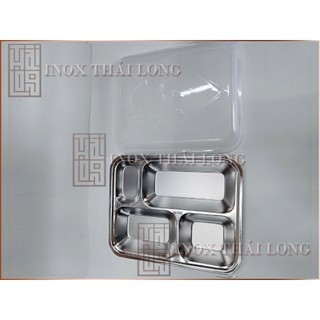 [Có sẵn] [Rẻ vô địch] [Ảnh thật] [Chính hãng] Khay Cơm  Inox 4 Ngăn Nhỏ