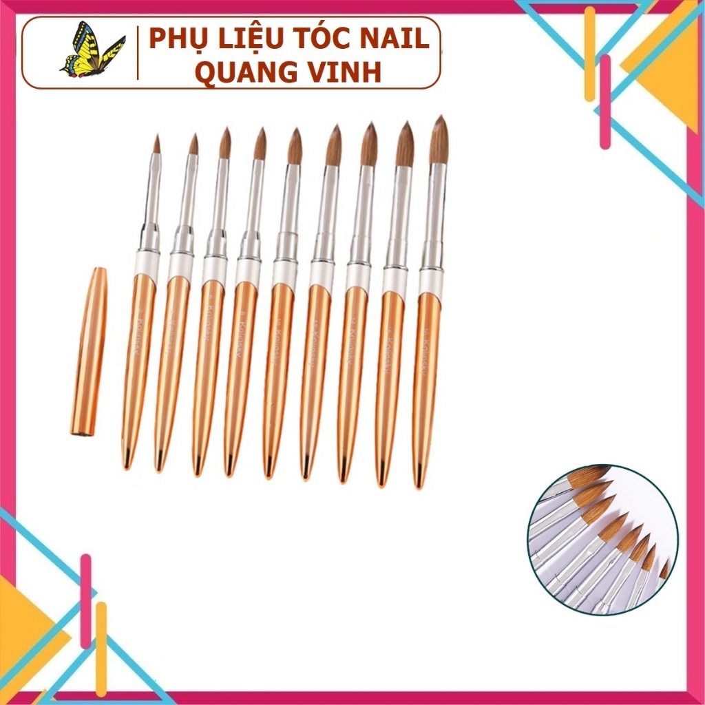 Cọ đắp bột cán vàng Kolinsky 12 14 16 18 (99k 1 cây)