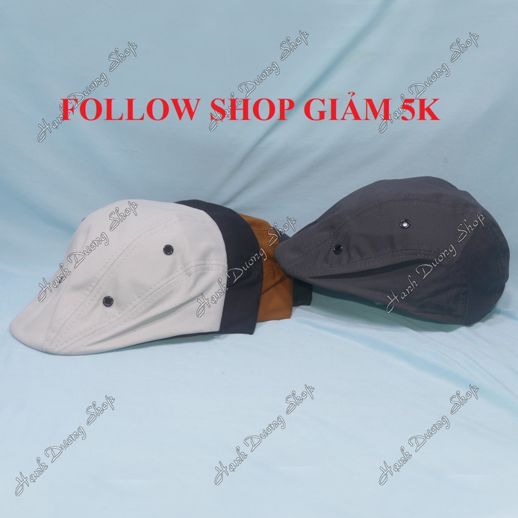 Mũ nồi 1 lớp trơn đẹp mắt có khóa dán, nón mỏ vịt Nón beret có chất liệu vải mềm mại phù hợp cho nam