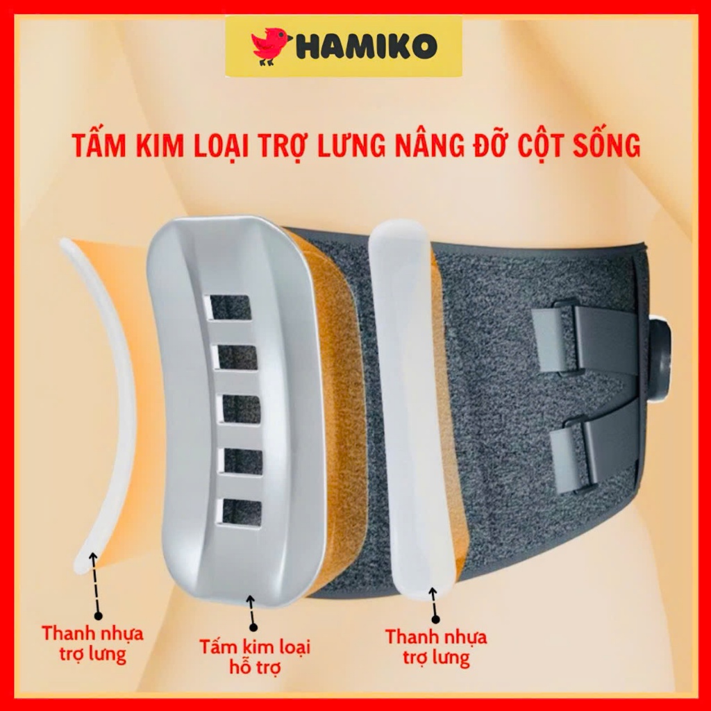 Đai massage lưng hỗ trợ cột sống, giảm đau vùng thắt lưng, vùng bụng, Bảo hành 12 tháng