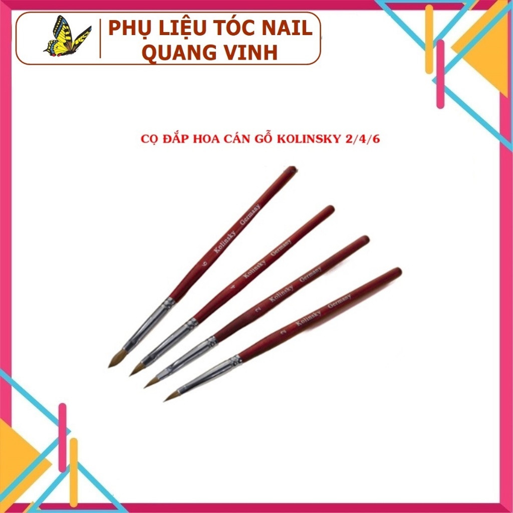 Cọ đắp hoa cán gỗ Kolinsky số 2/4/6