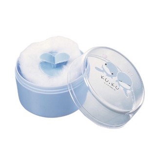 Bông chấm phấn rôm Kuku. Hộp đựng phấn rơm KU.KU Duckbill ku5304 sợi bông mềm mại 7 x 8 cm