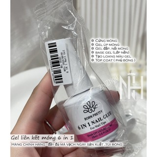 GEl 6 in 1 , gel úp móng, Glue gel for nail tip- gắn móng úp, nối đắp, cm, loang