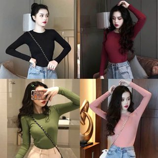 Áo Thun Ôm Body Babytee Dài Tay Đủ Màu Basic Chất Liệu Thun Con Giãn 4 Chiều Thắt Eo Tôn Dáng Siêu Đẹp