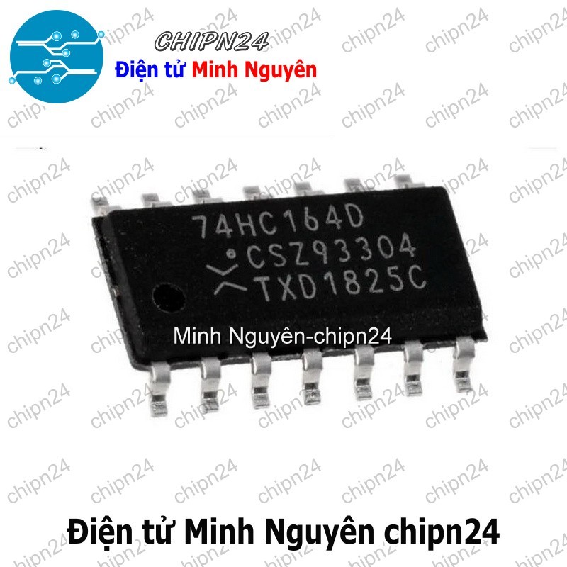 [4 con] (SOP) IC Dán 74164 74HC164 SOP-14 (SMD) (74HC164D) (IC Thanh ghi dịch chuyển SIPO 8 bit)