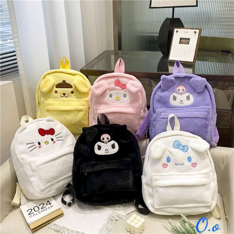 Balo đi học, Ba lô sang trọng hoạt hình Hello Kitty Sanrio, Túi đi học Kuromi công suất lớn My Melody dễ thương 38-30cm