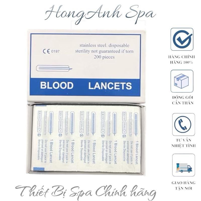Kim lấy mụn – Kim chích máu Blood Lancet 20 cây