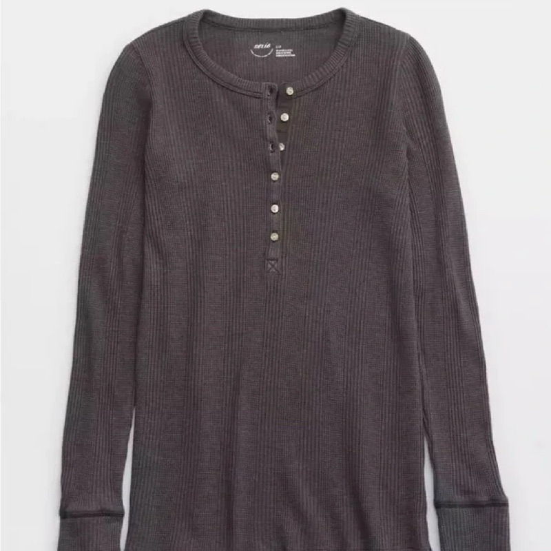 Áo thun gân Aerie phối nút