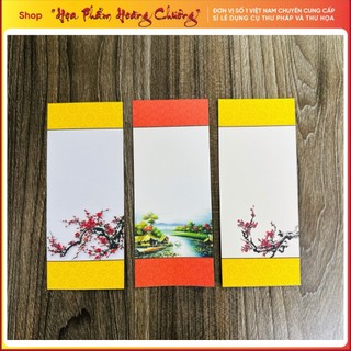 combo 10 tờ giấy viết thư pháp cở nhỏ 7x17cm đủ mẫu