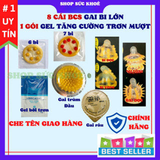 Bao cao su Bi Gai Volcano, hộp 8 cái BCS+1 gói gel bôi siêu trơn mượt, Với tinh năng gai bi lớn tổng hợp độc đáo nhất.