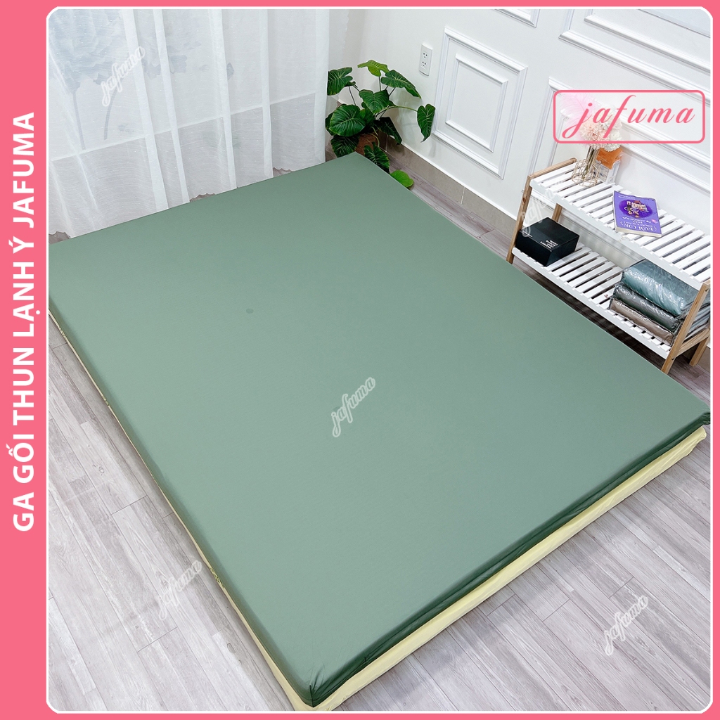 Áo Nệm Thun Lạnh Ý  2 Mặt Có Khóa Kéo JAFUMA,Ga Giường Bọc Nệm Gấp 3 Tiện Lợi Cho Nệm 3-10cm