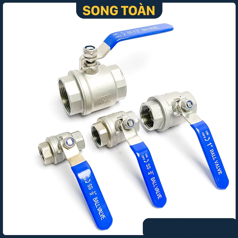 Van Bi Inox Tay Gạt, Van Bi Tay Gạt Inox 90 độ SUS 304, 201