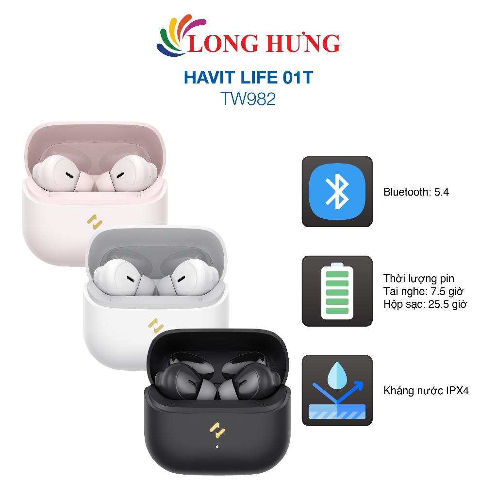 Tai nghe Bluetooth True Wireless Havit Life 01T TW982 - Hàng chính hãng | BigBuy360 - bigbuy360.vn