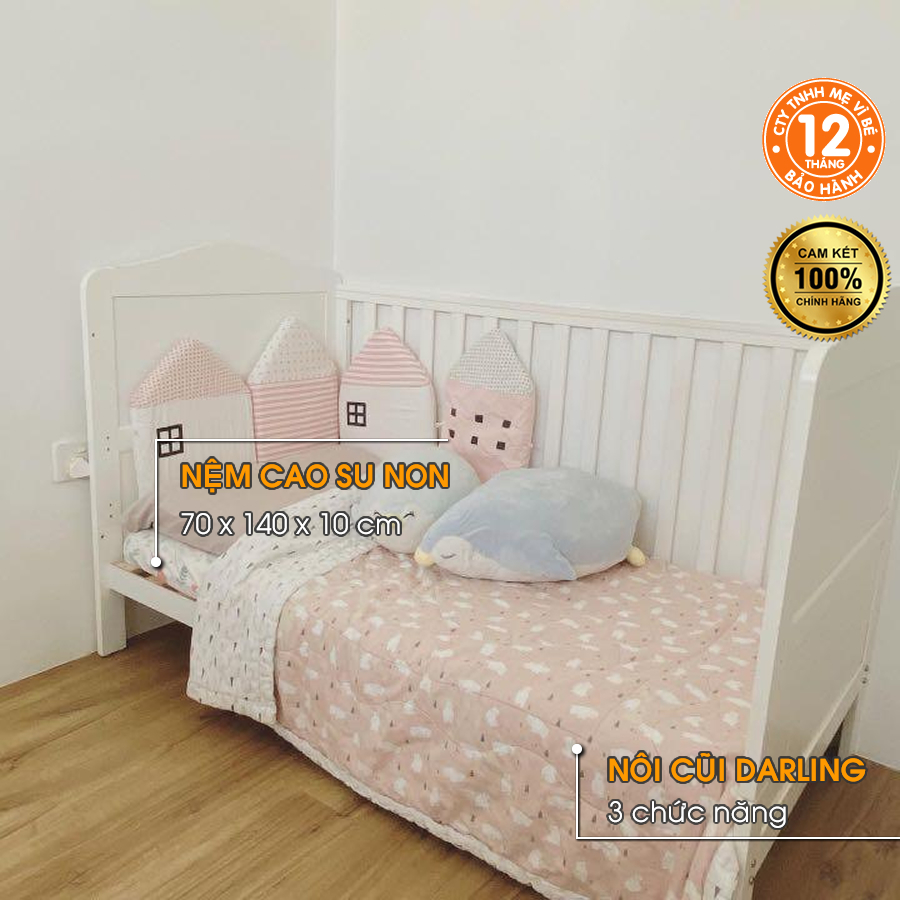 Nôi cũi, giường cũi, nôi cũi ghép giường, nôi cũi em bé, nôi cũi cho bé, giường cũi Darling và nệm c