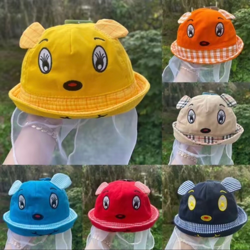 Nón bo lưới gấu [ sơ sinh đến 20tháng ] dễ thương dành cho bé đội chống bụi chống nắng