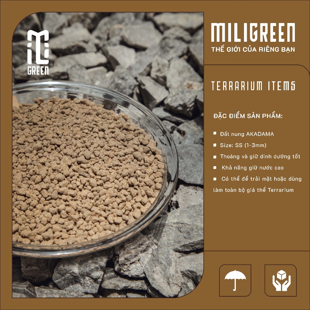 Đất Nung Nhật Bản Akadama túi 500G, trải nền Terrarium.