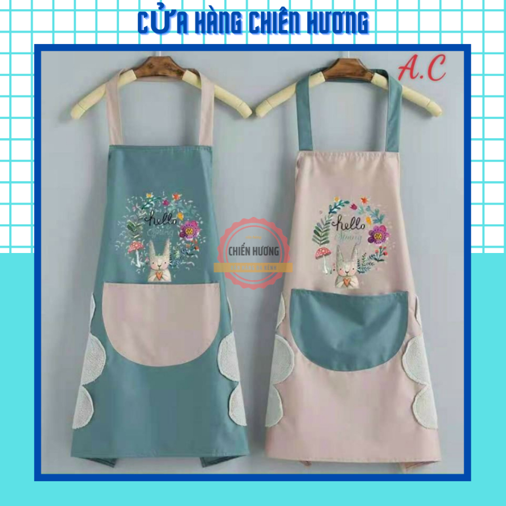 Tạp dề họa tiết hoa cỏ mùa xuân