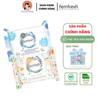 Khăn giấy ướt vệ sinh vùng kín phụ nữ cao cấp Femfresh Anh Quốc - 25 tờ/gói