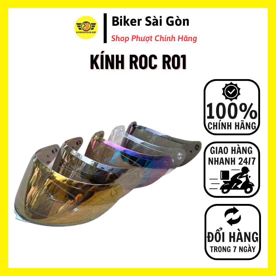 Kính Thay Thế ROC 01- ROC 08, Lắp được nón Yohe 978 Plus-Yohe 981-Yohe 977 - Biker Sài Gòn