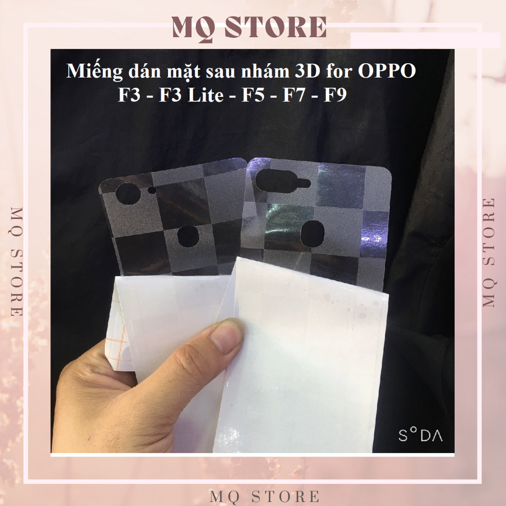 Miếng dán mặt lưng nhám 3D caro cho Oppo F3 / F3 Lite / F5 / F7 / F9 chống trây xuót