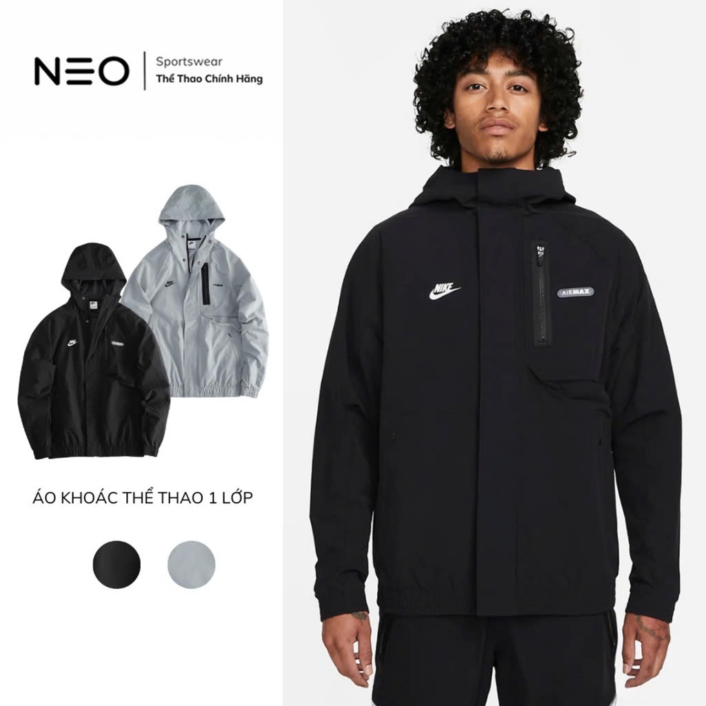 Áo Khoác Thể Thao Nam Có Mũ Co Giãn Thoáng Khí N.KE Air Max Pro Training Jacket Neoshophn JM466