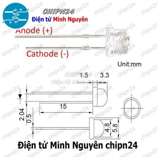 [50 con] (TK24) Led 5mm Lùn màu Đỏ
