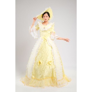 Đầm Châu Âu Vàng Vintage