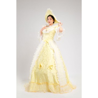 Đầm Châu Âu Vàng Vintage