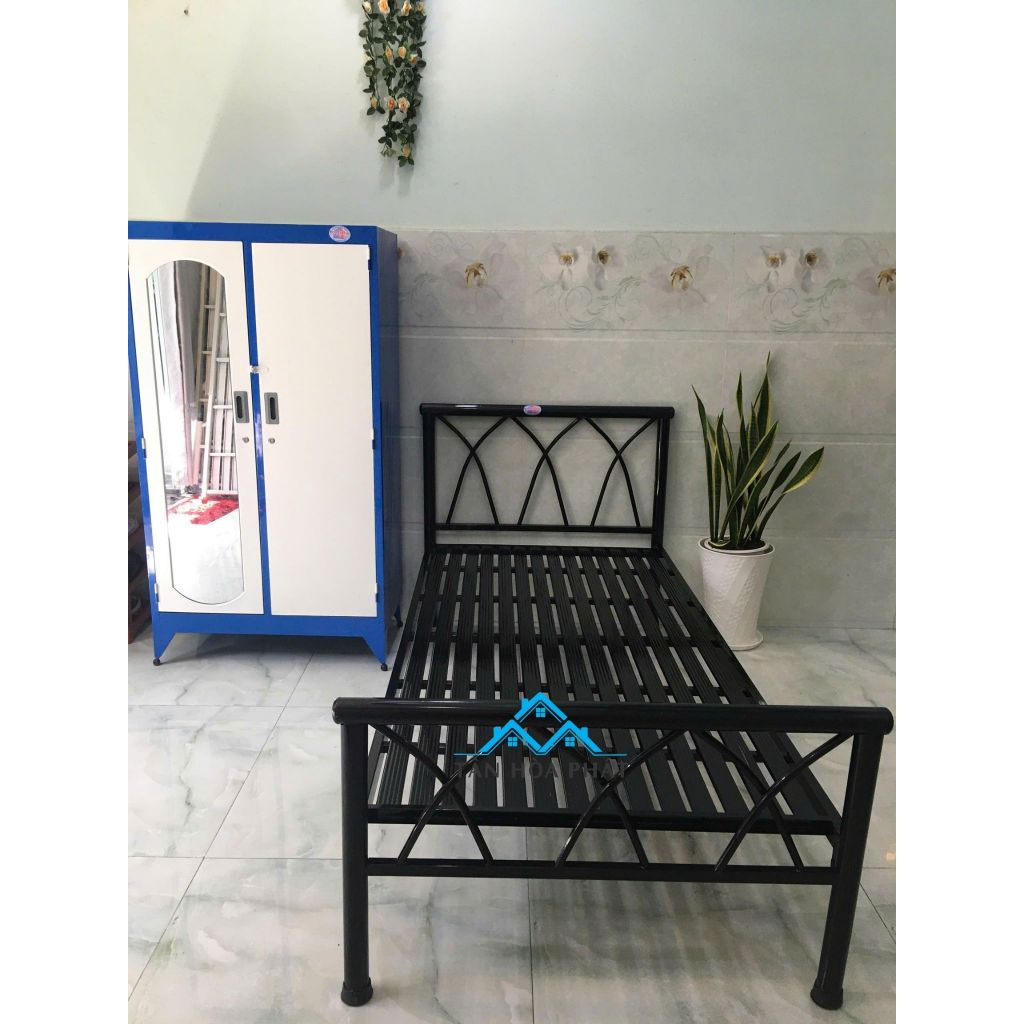 Giường sắt đan chéo 1m2x2m