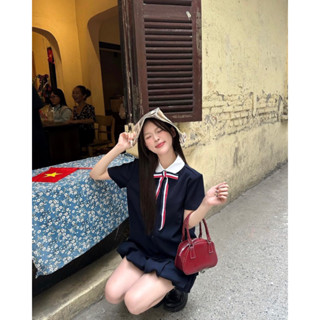 Brand Cherie thiết kế - Áo phối nơ và chân váy bí ngô GiGi Set