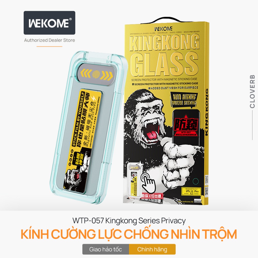 Kính Cường Lực Chống Nhìn Trộm Kingkong Tích Hợp Khung Dán Tự Động Lấy Bụi Căn Chính Xác Dễ Sử Dụng