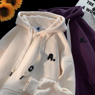 Áo Hoodie Nam Nữ Thêu Chữ A - Áo Khoác Nỉ Trùm Đầu Nhiều Màu Form Rộng Unisex Chất Nỉ Trơn Loại 1