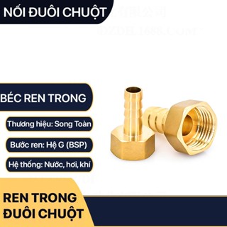  Béc Đuôi Chuột Đồng Thau Đầu Nối Ren Trong Đuôi Chuột Cắm Ống Mềm - Đồng Thau 