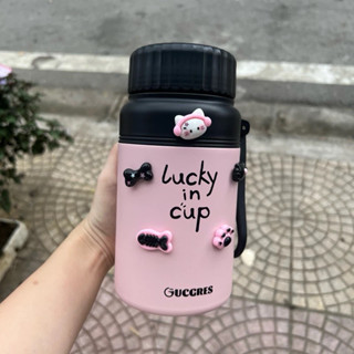  Bình giữ nhiệt HÓT 1000ml nắp vặn kèm cọ và túi đựng ly trong suốt T&P tiện lợi. 